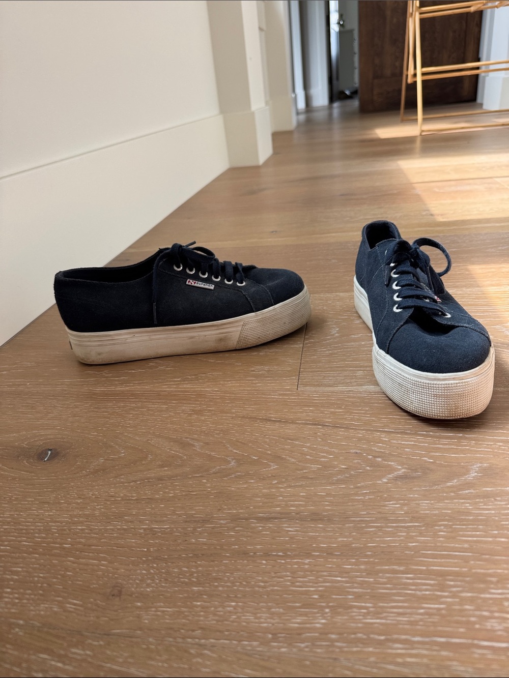 Superga Navy Platform Canvas Sneakers